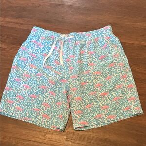 Chubbies Blue and Pink Flamingo Swim Trunks